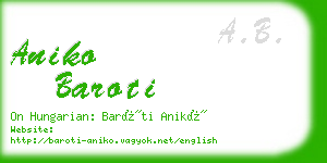 aniko baroti business card